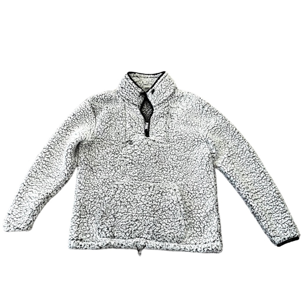 Quarter zip Victoria’s Secret PINK Gray fleece Sherpa jacket sweatshirt